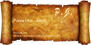 Pavelka Jenő névjegykártya