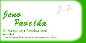 jeno pavelka business card